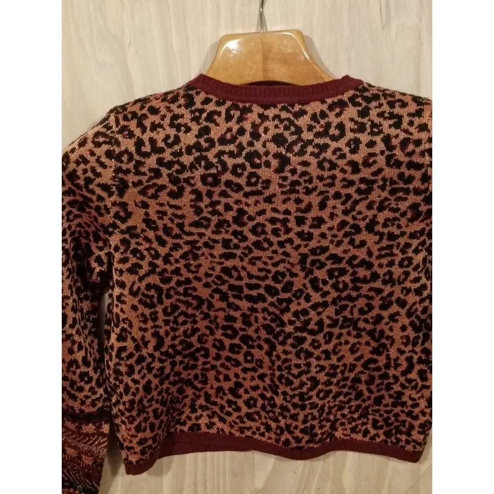 Zara Girls Animal Print Knit Sweater Size Small Long Sleeve with Sparkly Thread. - Picture 5 of 5